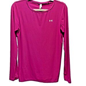 Under Armour Fitted Heat Gear Women's Fuscia Long Sleeve Shirt Size Medium